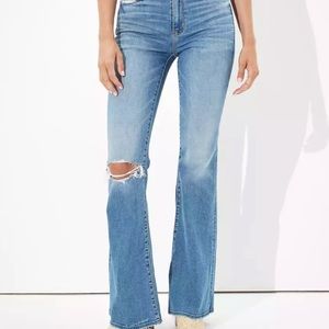 American Eagle Super Hi-Rise Flare Jeans- Sz 0 Reg (NWOT)